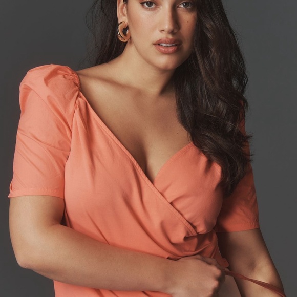 NWT By Anthropologie Puff-Sleeve Wrap Top - Picture 5 of 8